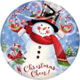 Painted metal 20mm snap buttons Christmas Print  charms