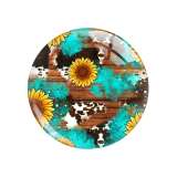 Painted metal 20mm snap buttons sunflower Flower Butterfly pattern Print  charms