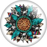 Painted metal 20mm snap buttons Pretty sunflower Colorful Flower Print  charms