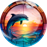 20MM dolphin Print glass snap button charms