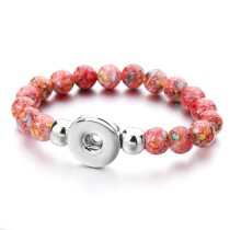 Bead Elastic Bracelet fit  20MM Snaps button jewelry wholesale
