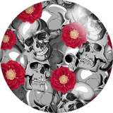 Painted metal 20mm snap buttons Halloween skull Print