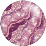 Painted metal 20mm snap buttons Pink pattern  Print   DIY jewelry