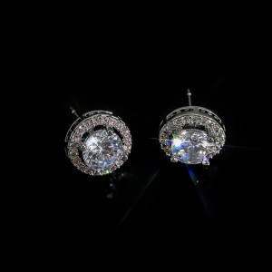 White zircon earrings