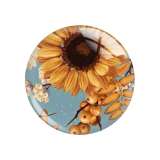 Painted metal 20mm snap buttons sunflower Flower pattern Print  charms
