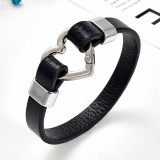 21CM Woven leather alloy leather rope bracelet