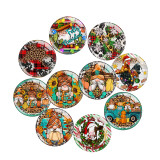 Painted metal 20mm snap buttons Thanksgiving and Christmas Print  charms