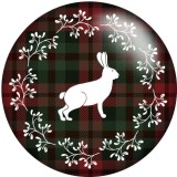 Painted metal 20mm snap buttons Christmas Deer Print