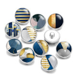 Painted metal 20mm snap buttons pattern  Print   DIY jewelry