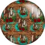 Painted metal 20mm snap buttons Western cowboy horse sunflower Print