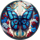 20MM butterfly Print glass snap button charms