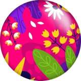 Painted metal 20mm snap buttons color  Flower Print