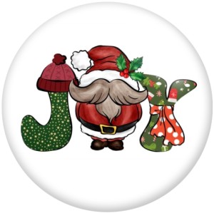 Painted metal 20mm snap buttons Christmas  JOY  Print