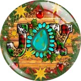 Painted metal 20mm snap buttons Christmas Print  charms