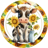 Painted metal 20mm snap buttons Cow Print  charms