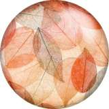 Painted metal 20mm snap buttons color Transparent leaves Print