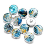 Painted metal 20mm snap buttons  pattern Print   DIY jewelry