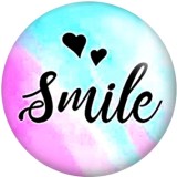 Painted metal 20mm snap buttons words Smile to life Print   DIY jewelry
