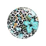 Painted metal 20mm snap buttons Flower Leopard pattern  Print  charms
