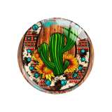 Painted metal 20mm snap buttons sunflower cactus Cross Print  charms