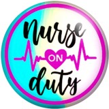 Painted metal 20mm snap buttons Nurse Print   DIY jewelry