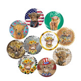 Painted metal 20mm snap buttons Cow Print  charms