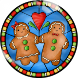 Painted metal 20mm snap buttons Christmas Print  charms