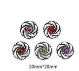 20MM flower rhinestone  design  Metal snap buttons