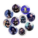 Painted metal 20mm snap buttons Wednesday Adams Pattren Paintings Round Photo   snap button charms