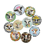 Painted metal 20mm snap buttons Cow Print  charms