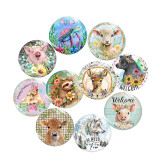 Painted metal 20mm snap buttons animal Print  charms