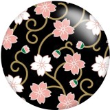 Painted metal 20mm snap buttons Flower  pattern  Print   DIY jewelry