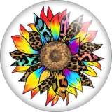 Painted metal 20mm snap buttons Pretty Colorful sunflower Print  charms