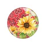Painted metal 20mm snap buttons Flower pattern Print  charms