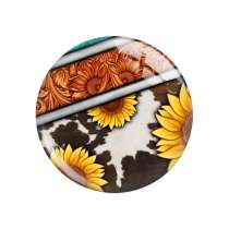 Painted metal 20mm snap buttons sunflower cactus Horse pattern Print  charms