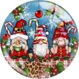 Painted metal 20mm snap buttons Christmas Print  charms