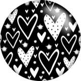 Painted metal 20mm snap buttons  love pattern  Print