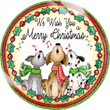 Painted metal 20mm snap buttons Christmas Print  charms