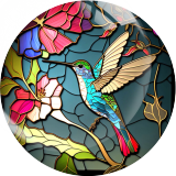 20MM bird Print glass snap button charms