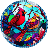 20MM rosefinch Print glass snap button charms