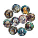 20MM dog Print glass snap button charms