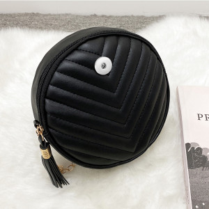V-shaped small round bag, simple and fashionable crossbody bag fit 20MM Snaps button jewelry wholesale