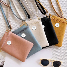 Wrinkle mobile phone bag, sweet shoulder bag, crossbody bag fit 20MM Snaps button jewelry wholesale