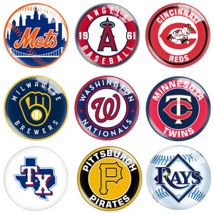 20MM MLB 2023 NEW baseball team Print glass snap button charms