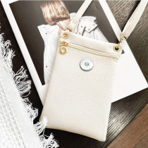 Wrinkle mobile phone bag, sweet shoulder bag, crossbody bag fit 20MM Snaps button jewelry wholesale