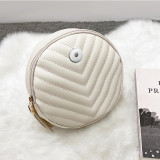 V-shaped small round bag, simple and fashionable crossbody bag fit 20MM Snaps button jewelry wholesale