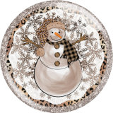 20MM Christmas Print glass snap button charms