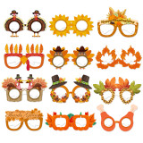 12pcs/lot Thanksgiving Paper Glasses Party Decoration Props Holiday Party Decoration Funny Photography Glasses Set