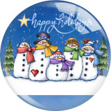 20MM Christmas Print glass snap button charms