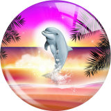 20MM  Beach Seahorse Mermaid glass snap button charms